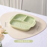 奶綠色,雙耳分餐盤 × 1個
