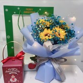 圣誕款藍星向日葵+串燈+果盒 × 1個