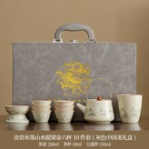 汝窯水墨山水提梁壺6斗笠杯公道杯茶漏組灰色:如圖所示1225 × 1個