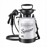 4L白色淋浴器配3米皮管黑色10功能水槍 × 1個