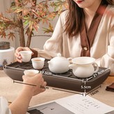 j511窗花式咖色,多功能茶盤 × 1個