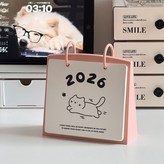 粉色【2026年】卡通貓咪臺歷 × 1個