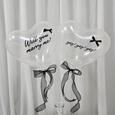 투명풍선블랙리본 × 1세트