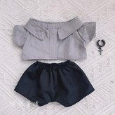 灰色襯衫+黑褲（關注送黑耳環）,20cm娃衣 × 1個