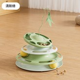 清新綠 漏食飛碟貓轉盤 三合一 × 1個