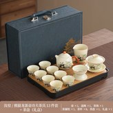 汝窯熊貓龍蛋壺蓋碗公杯茶漏組8斗笠杯大號長方竹盤黑底盤藍皮箱:如圖所示2846 × 1個