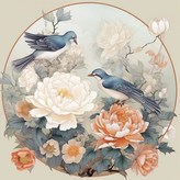 30*30cm 원단형 부귀영화 모란꽃1 × 1세트