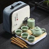 四方包仿古壺哥窯圓杯一壺四杯帶茶葉罐:如圖所示360 × 1個