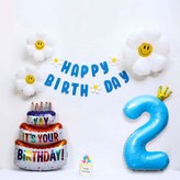 03-02)블루 데이지가랜드 생일풍선세트02 × 1세트