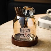 琥珀玻璃果叉罐6勺 × 1套