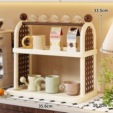 中古白 - 雙層 加寬底座 茶具任意放 × 1個