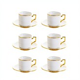 1008金邊咖啡杯6杯6碟 100ml × 1套