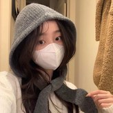 灰色綁帶護脖 顯臉小,均碼修飾臉型 韓系百搭 × 1個