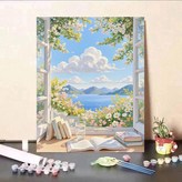 LC-2734窗臺30x40cm無框單畫布+顏料+畫筆 × 1個