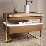 暮光橙+玻璃巖板+抽屜貼絨布(無夜燈 無充電功能):55*40*50 cm × 1件