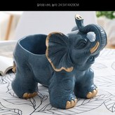 코끼리 수납함 파란 점 (ZZ353) × 1개