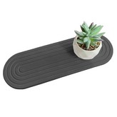 橢圓回形紋-深灰:10*30cm(含木色底座) × 1個