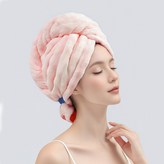 2025年新款【10A抗菌】加厚泡泡絨幹發帽-櫻花粉:【76x27cm】【加厚加軟】 × 1個