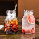 高硼硅玻璃字母吸管杯 白650ML 2只 × 1套