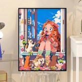 糖果女孩03,30*40CM含內框+顏料畫筆 × 1個