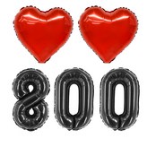 8.숫자풍선블랙(소)/800+하트레드(18inch)2P