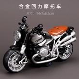 合金摩托車-灰色(聲光回力)【彩盒裝】:1 × 1個