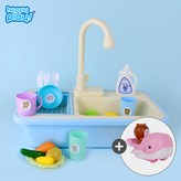 뽀득뽀득 싱크대 블루+헤엄치는 고래와 곰 핑크 × 1개