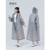 【靜謐灰-成人束口款】加厚EVA雨衣 × 1個