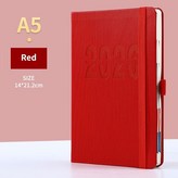 紅色,英文版A5日程本【2026豎紋】400頁 × 1個