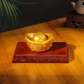 招財進寶元寶 仿木底座 × 1個