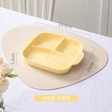 奶黃色,雙耳分餐盤 × 1個