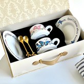 蝴蝶杯碟（粉色+藍色）雙杯禮盒—送禮佳品,280ML × 1個