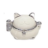 招財貓菸灰缸（奶白銀） × 1個