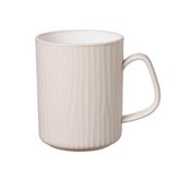 純色條紋漱口杯 米色 × 1個