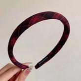 3 紅色格紋髮箍 × 1個