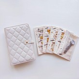 輕奢米白色按扣 含5張絨布內頁 × 1個
