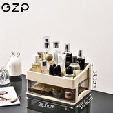 二層 高質量/化妝品頂/加1層抽格 ,GZP-奶茶色 超大26cm面寬 抽屜式 × 1個