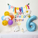 24-6)현수막생일풍선세트 스탠드형 시나모롤 블루6 × 1세트