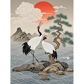 30x40CM 원단타입 백년해로 두루미 부부01 × 1세트