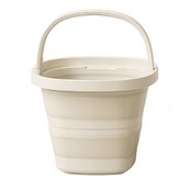 折疊水桶-奶油色中號-(可裝5L水) × 1個