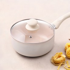 Tamsaa IH感應爐適用陶瓷塗層單柄鍋, 乳白色, 1個, 18cm