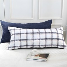 gBEDDING 奈米纖維身體枕, 海軍藍 格紋