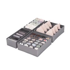 comet Home優質內衣褲收納盒組 6格+7格+12格+24格, 灰色, 1組