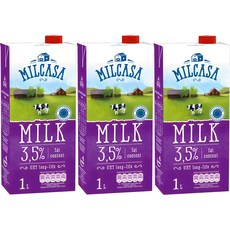 MLEKPOL 3.5%乳脂保久乳, 1L, 3瓶