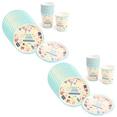 派對年生日派對盤 18cm 20p + 派對杯 20p 套裝圖標, 1套