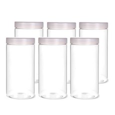미르코리아 팜스원형 밀폐용기 화이트, 6개, 1000ml