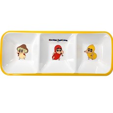 沒辦法阻止蠟筆小新美耐皿長方形3格分菜盤, 混合顏色, 1個