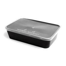 方形耐熱便當盒 T-500A 黑色, 50個, 1套