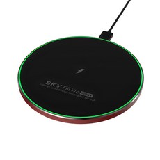 SKY 필 W2P 아이언+ 15W 고속 무선충전기 패드 SKY-W2P, 레드블랙, 1개