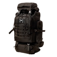 TERAWOOD 旅行嚴選軍規登山大背包 80L + 韓國國旗布徽章組, 背包(黑色) + 韓國國旗布徽章(黑色)